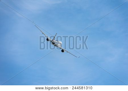 Berlin, Germany - April 27, 2018: Demonstration Flight Of The Wide-body Jet Airliner Airbus A350 Xwb