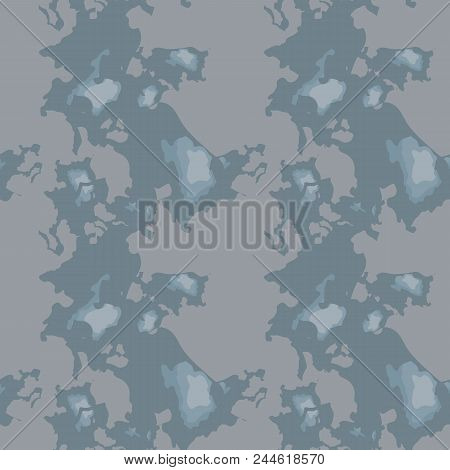 Abstract Camo Background As Urban Camouflage In Different Shades Of Grey And Blue
