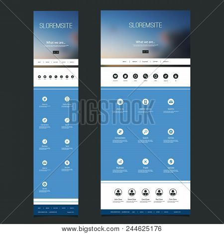 Responsive One Page Website Template With Blurred Background - Sunset Sky Header Design - Desktop An