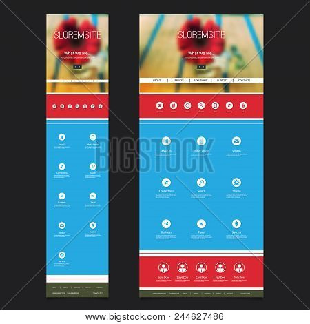 Responsive One Page Website Template With Blurred Background - Red Flower Header Design - Desktop An