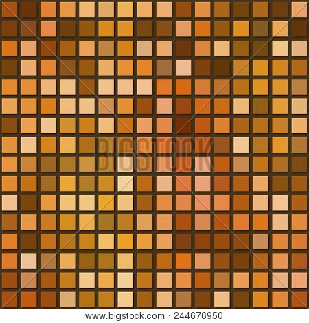Warm Toned Checked Cubic Pixelize Textured Orange Beige Pattern