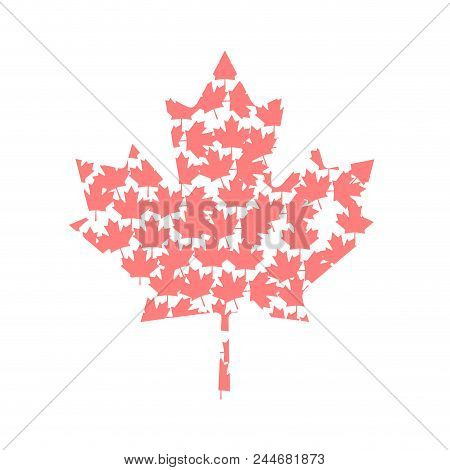 Isolated Textured Maple Leaf. Vector Illustration Design