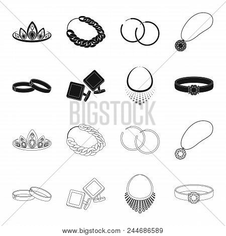 Wedding Rings, Cuff Links, Diamond Necklace, Women's Ring With A Stone. Jewelery And Accessories Set