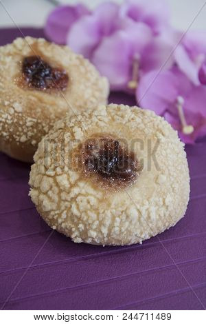 Vyborg Sweet Muffin, Roll, Bun With Sprinkle And Jam - Russian Cuisine