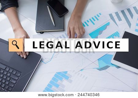 Legal Advice Ext On Virtual Screen. Consulting. Attorney At Law. Lawyer, Business And Finance Concep