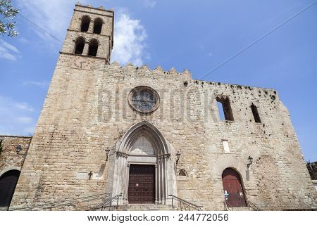 Blanes,spain-may 8,2018: Gothic Church Of Santa Maria,blanes,catalonia.