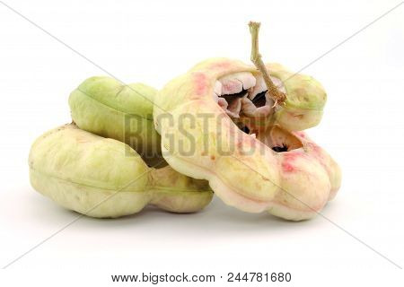 Manila Tamarind Fruit ( Pithecellobium Dulce ) Isolated On White Background