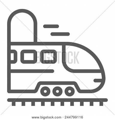 Railroad Trip Line Icon, Travel And Tourism, Subway In Tunnel Sign Vector Graphics, A Linear Pattern