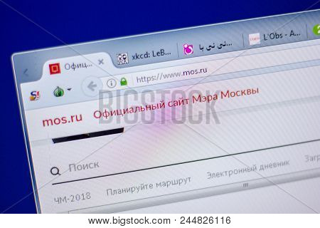 Ryazan, Russia - June 05, 2018: Homepage Of Mos Website On The Display Of Pc, Url - Mos.ru