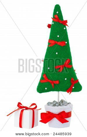 Ripiene abete albero giocattolo In vaso di fiori con scatola regalo