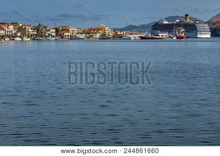 Argostoli, Kefalonia, Greece - May 26, 2015: Panorama To Argostoli Town, Kefalonia, Ionian Islands, 