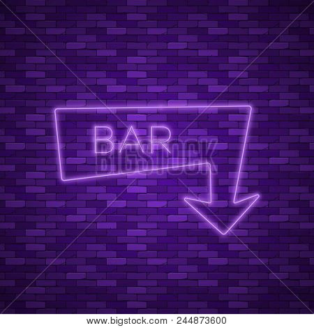 Neon Arrow Sign. Electric Light Arrow. Stock Vector