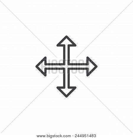 Joystick Arrows Outline Icon. Linear Style Sign For Mobile Concept And Web Design. Remote Controller