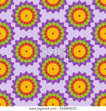 Seamless Pattern With Garland Flat Vector Icon, Flat Design Of Abstract Decorative Object, Festa Jun