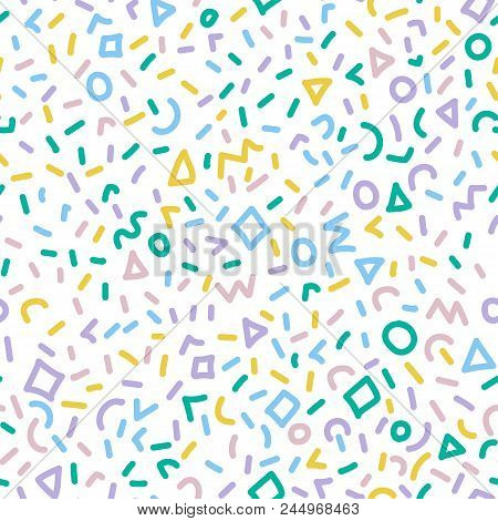 Memphis Pattern. Seamless Vintage Background. Stock Vector