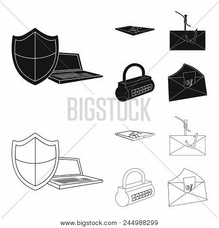 Hacker, System, Connection .hackers And Hacking Set Collection Icons In Black, Outline Style Vector 