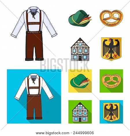 Country Germany Cartoon, Flat Icons In Set Collection For Design. Germany And Landmark Vector Symbol