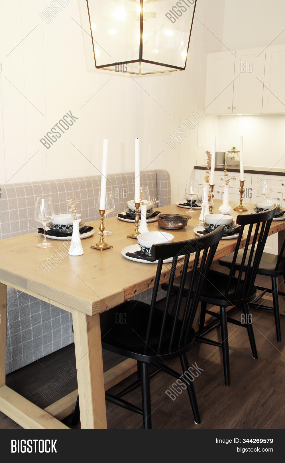 Wooden Kitchen Table Image Photo Free Trial Stock Wooden Kitchen Table Image Photo