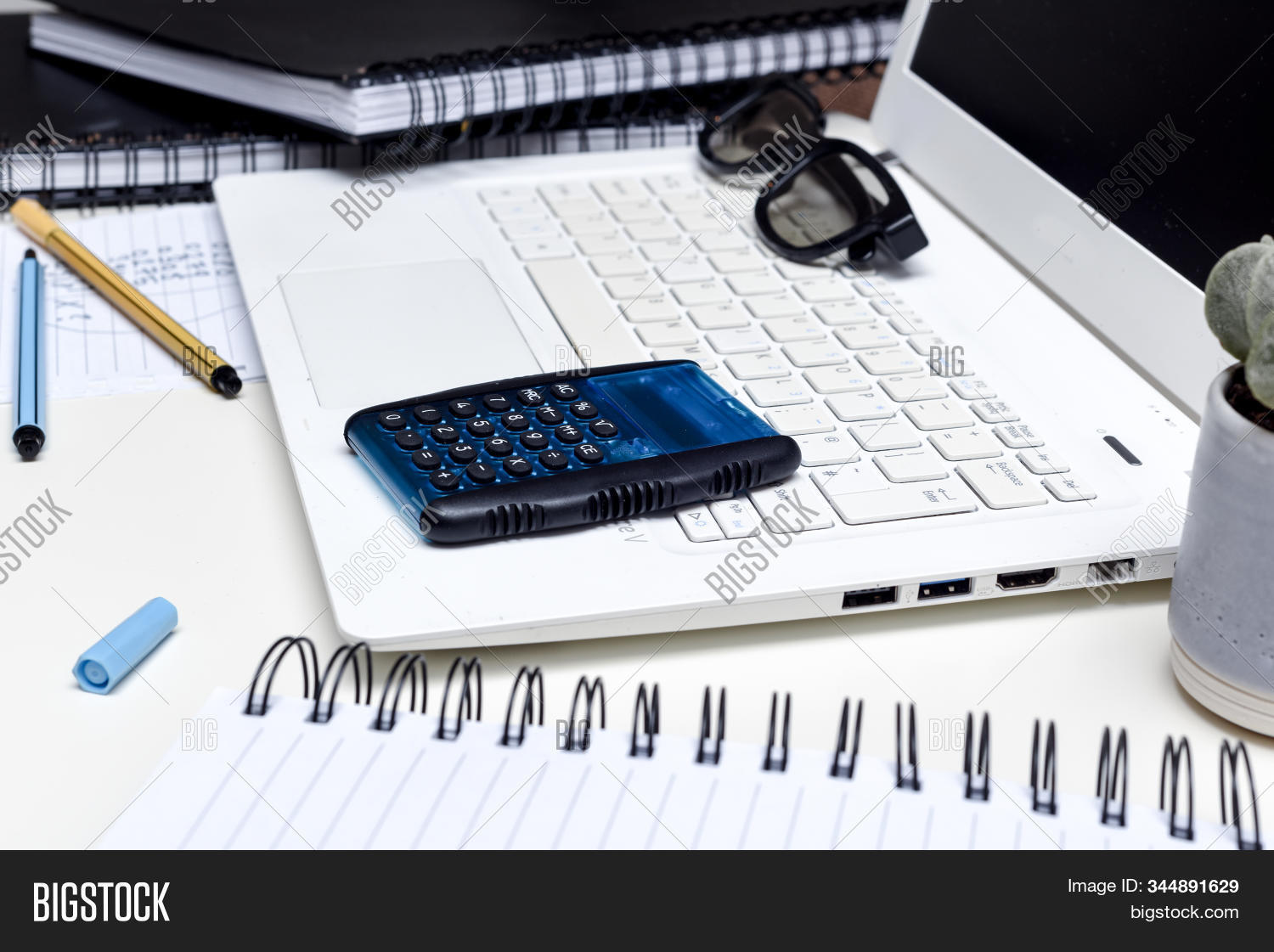 Office Desk Busy Image Photo Free Trial Bigstock