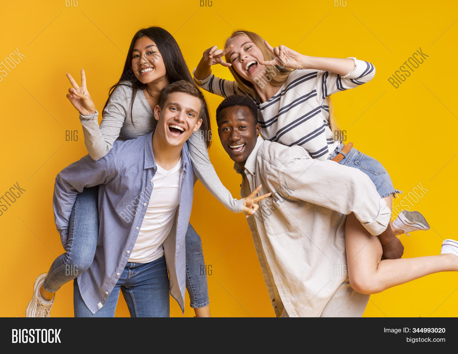 Two Mixed Race Student Image Photo Free Trial Bigstock