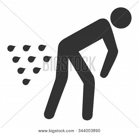 Man Diarrhea Vector Icon. Flat Man Diarrhea Symbol Is Isolated On A White Background.