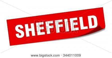 Sheffield Sticker. Sheffield Red Square Peeler Sign