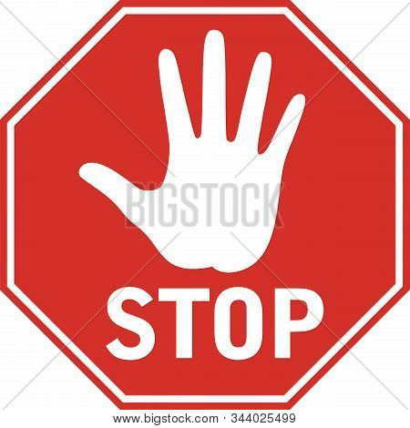 Red Sign With A Palm And 