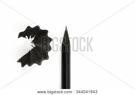 New Black Graphite Pencil Triangular Shape Isolated
On White Background
