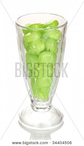 Farve slik i glas isoleret på hvid