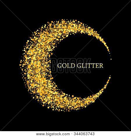 Vector Abstract Crescent Background Gold Fine Dust Logo Eps 10