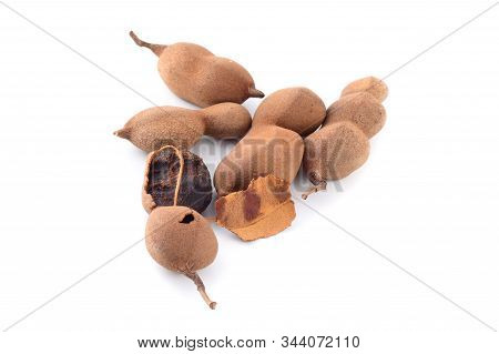 Tamarind Isolated On White Background. Sweet Tamarind (tamarind Indica L.)