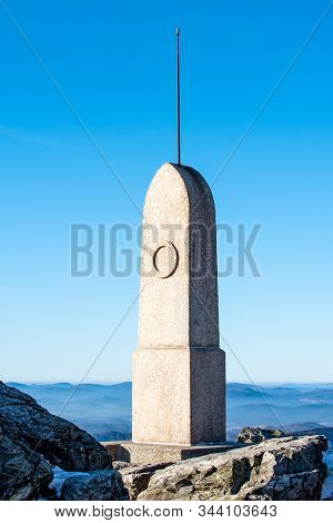 Rohan Border Stone On The Summit Of Jested Mountain. Marking The Border Between The Rohan And Clam-g