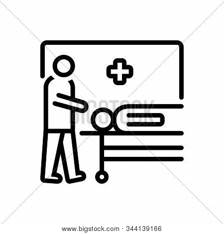 Black Line Icon For Casualties Casualty Wounded Captured  Injured