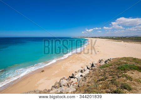 Beach Of Trafalgar Lighthouse Or Cala Isabel