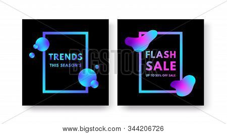 Set Of Editable Post Template Social Media Banners