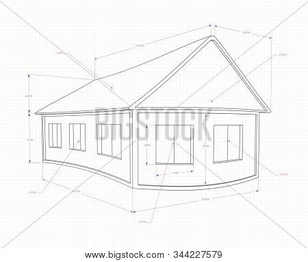 Curved House On A Light Background With Pointers