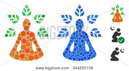Ioga Wellness Composition Of Small Circles In Different Sizes And Color Hues, Based On Ioga Wellness