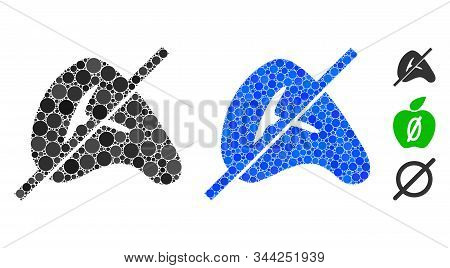 No Meat Composition Of Round Dots In Various Sizes And Color Tinges, Based On No Meat Icon. Vector R