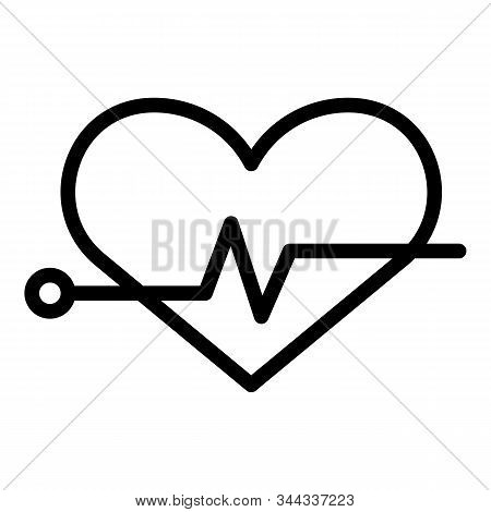 Heartrate Icon. Outline Heartrate Vector Icon For Web Design Isolated On White Background