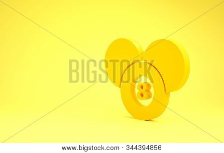Yellow Billiard Pool Snooker 8 Ball Icon Isolated On Yellow Background. Billiard Eight Ball. Minimal