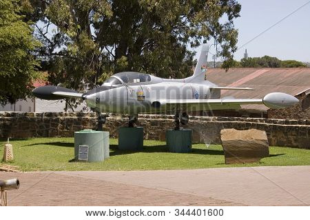 Bloemfontein, South Africa, November 22, 2006: An Impala Mk 1 Aircraft On Display At Fort Bloemfonte