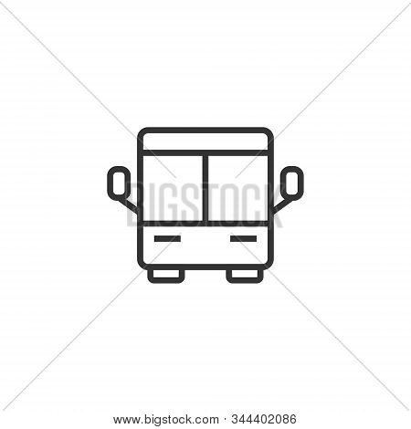 Bus Icon In Flat Style. Coach Vector Illustration On White Isolated Background. Autobus Vehicle Busi