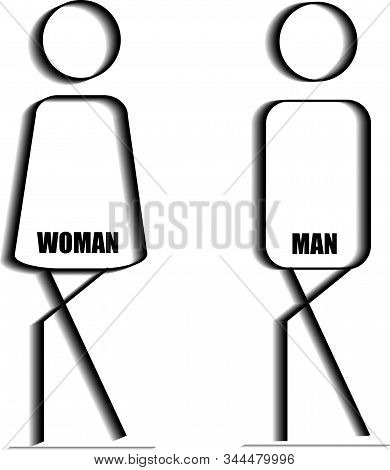 Funny Toilet Boys And Girls Restroom Pictograms