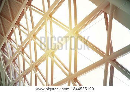 Building Construction Of Metal Steel Framework Outdoors