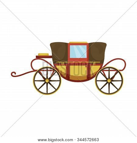 Retro Brougham Vector Icon.cartoon Vector Icon Retro Brougham Isolated On White Background.