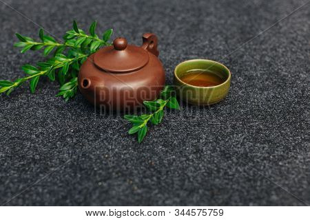 Chinese Tea Ceremony. Breakfast Green Hot Drink With Caffeine Traditional Classic Crockery Tea Set C