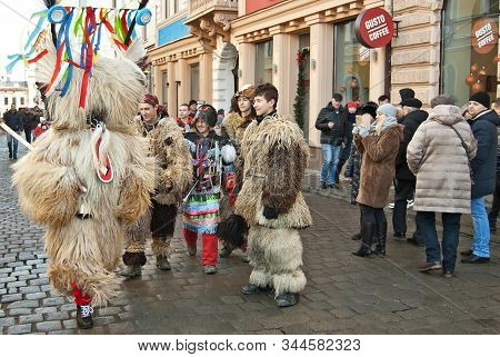Ukraine, Chernivtsi, January 2020. Lightning Festival: 