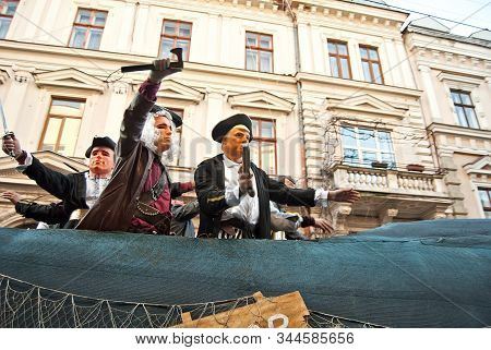 Ukraine, Chernivtsi, January 2020. Lightning Festival: 