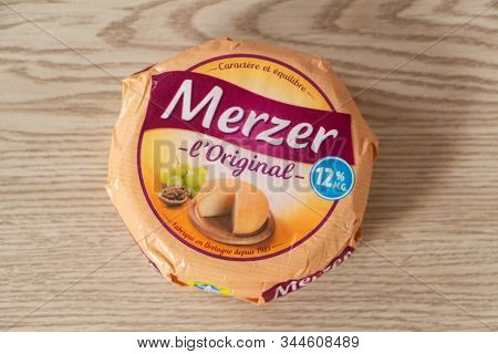 Brest - France, November 16, 2019 : Melzer Light Cheese In Packaging