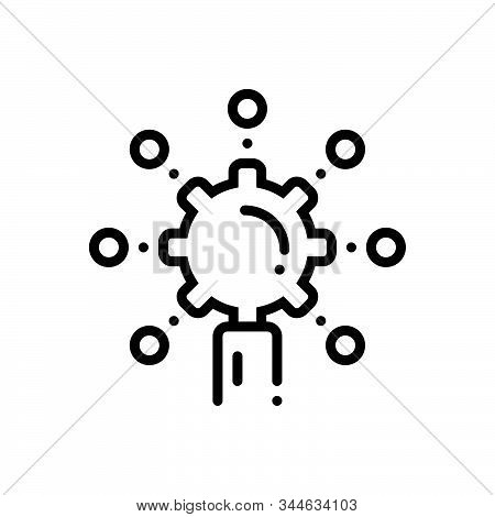 Black Line Icon For Digitisation Digitization Technology  Cyber  Wearable Strategy